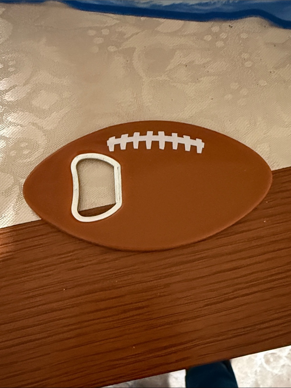 Football Shaped Silicone Bottle Opener - Brown
